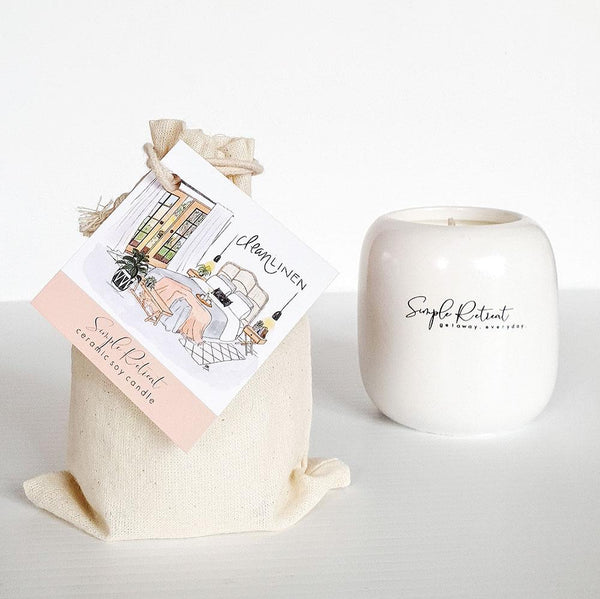 Clean Linen | Ceramic Soy Candle
