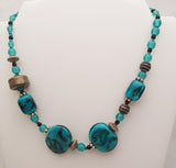 Teal and Black Handmade Bead Necklace