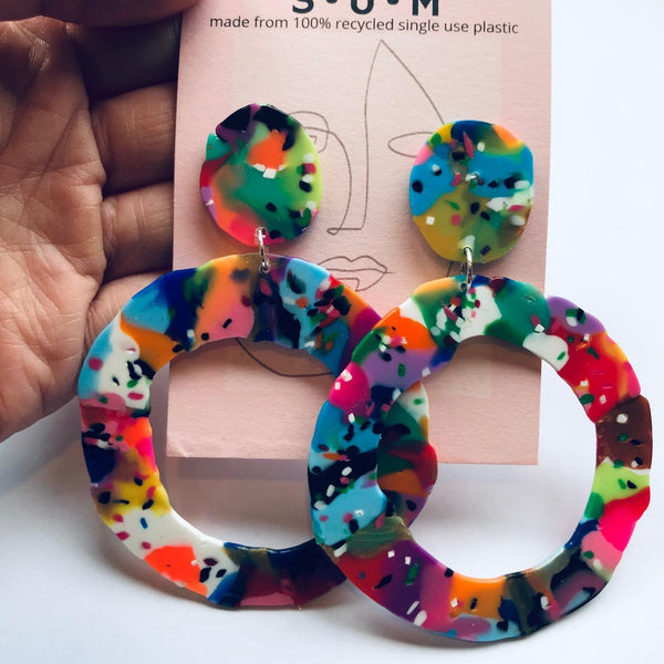 Made from 100% recycled single use plastic- ‘Colour Bomb’ Hoop