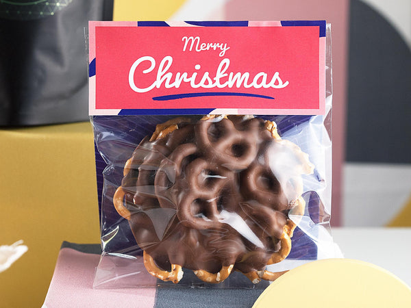 Merry Christmas Chocolate Pretzels  - 100g