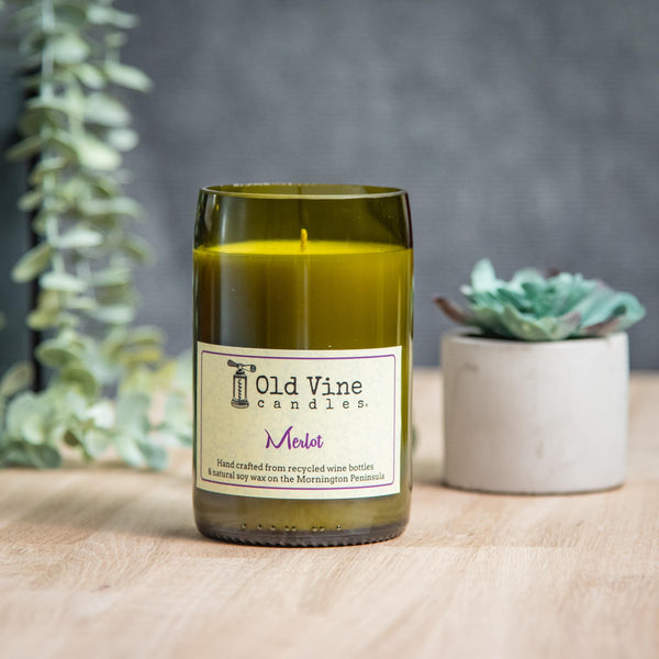 'Merlot' Recycled Wine Bottle Candle