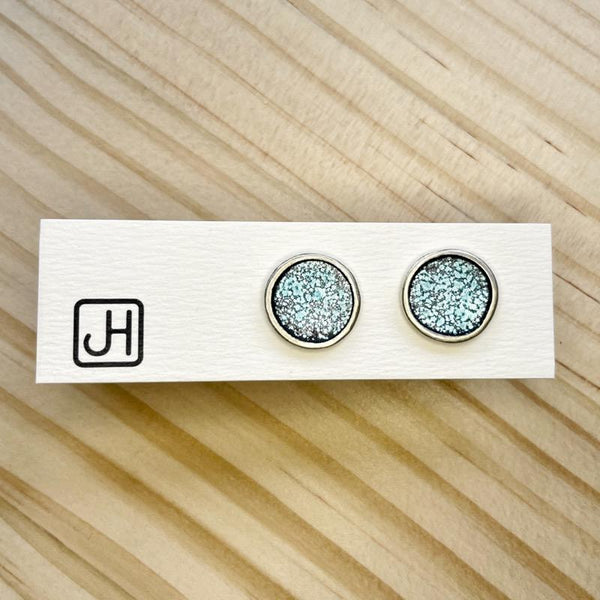 Recycled Sterling Silver and Enamel Studs
