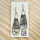 Recycled Sterling Silver and Enamel Earrings - Medium Size