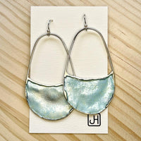 Recycled Sterling Silver and Enamel Earrings - Larger Size