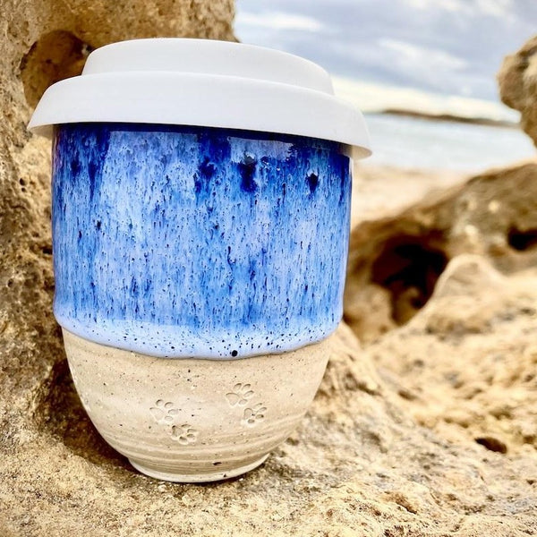 Ceramic Coffee Keep Cup – Barwon Heads Bluff Paws | Hand Made in Victoria